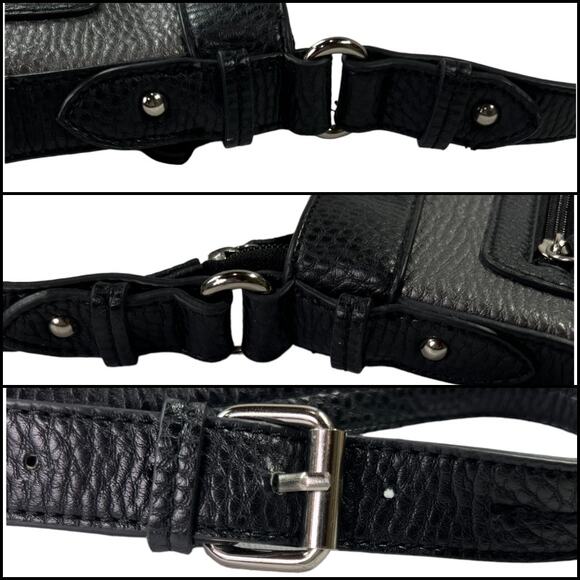 Chaps Crossbody Shoulder Bag Adjustable Strap Black & Gray - Picture 7 of 11